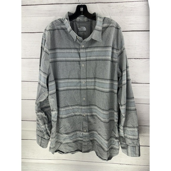 The North Face Flannel‎ Shirt Men's Size 2XL Long Sleeves Button Up Cotton Plaid - Picture 1 of 9